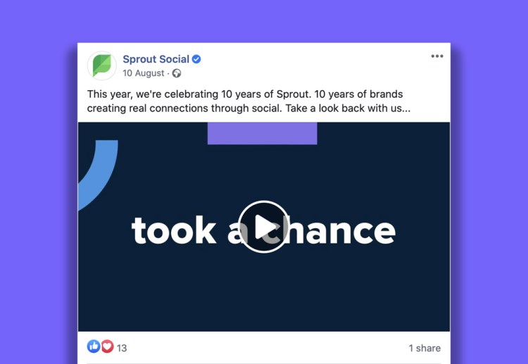 Sprout Social Facebook post