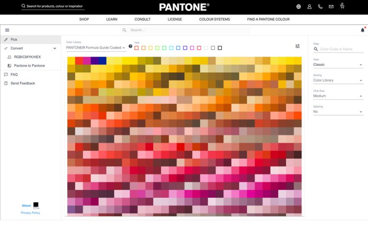 Pantone's Color Finder Tool